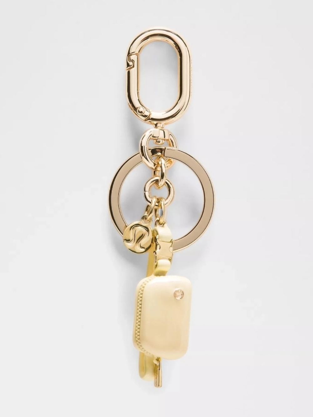 New Lululemon Everywhere Crossbody Bag Charm Keychain, in Beech White / Gold
